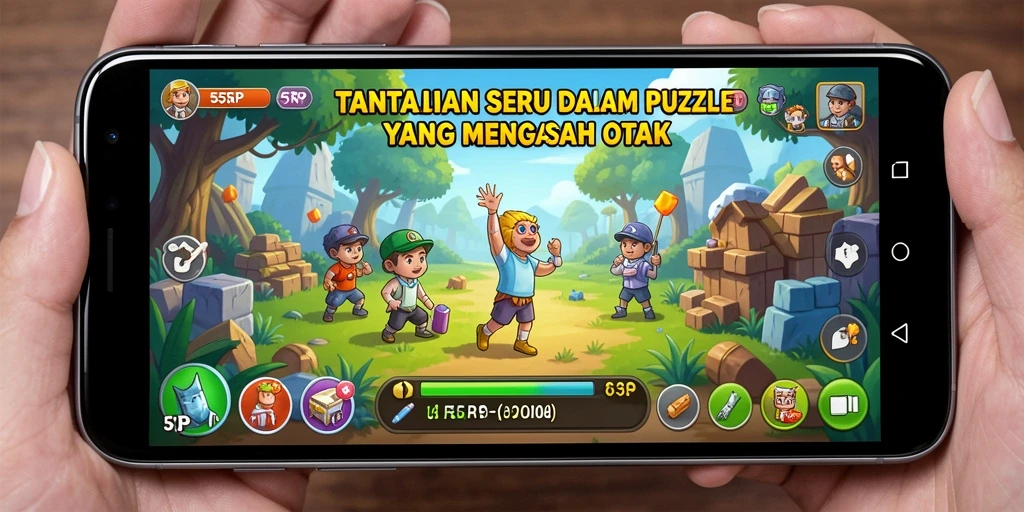 Gambaran gameplay menarik dari game puzzle 55RP.