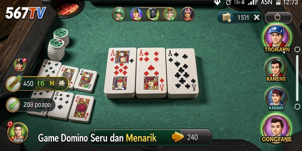 Tampilan gameplay Domino yang menegangkan dan seru.