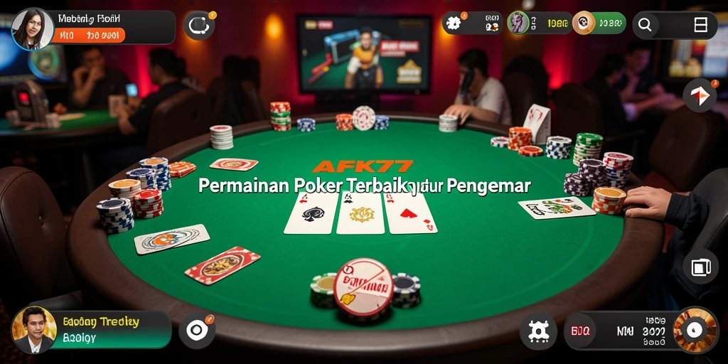 Tampilan gameplay Poker di AFK77 yang mengesankan.