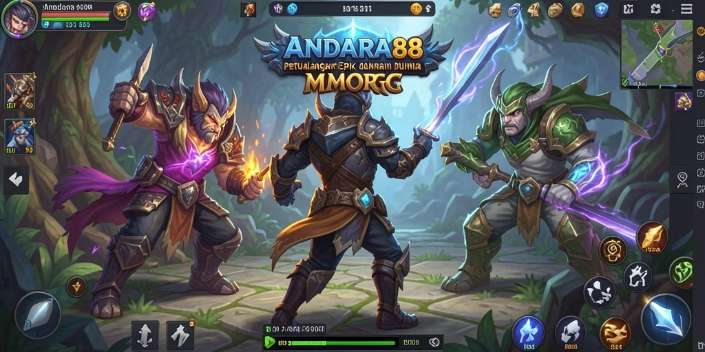 Screenshot menampilkan gameplay epik dari ANDARA88 dalam dunia MMORPG.