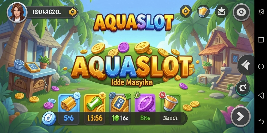 Tangkapan layar dari gameplay AQUASLOT yang penuh warna dan menarik.
