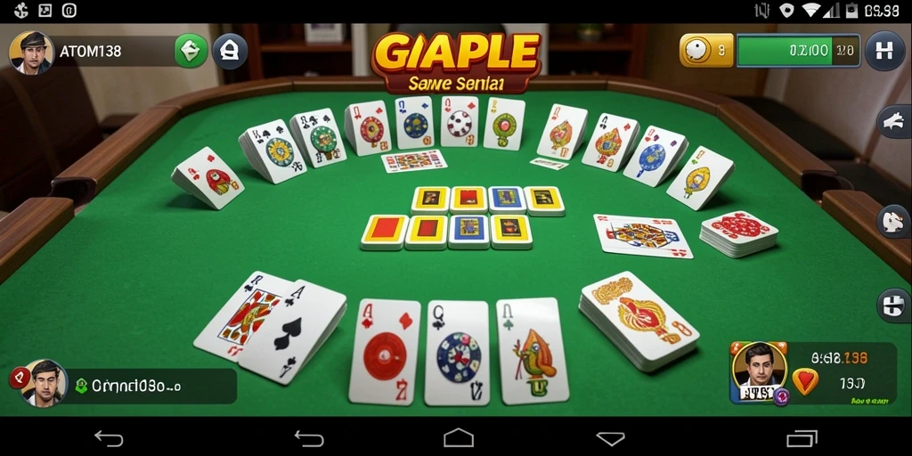 Tampilan screenshot gameplay Gaple di ATOM138 yang seru.