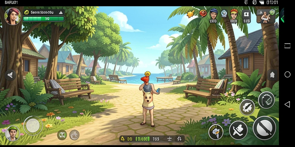 Tampilan gameplay BARU01 yang penuh warna dan menarik.