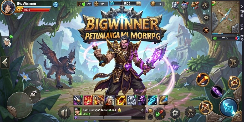 Screenshot gameplay BIGWINNER menampilkan aksi seru dalam dunia MMORPG.