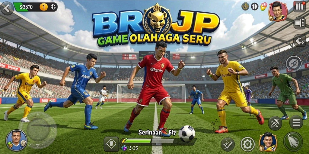 Tampilan gameplay seru dari BROJP dengan aksi olahraga nyata.