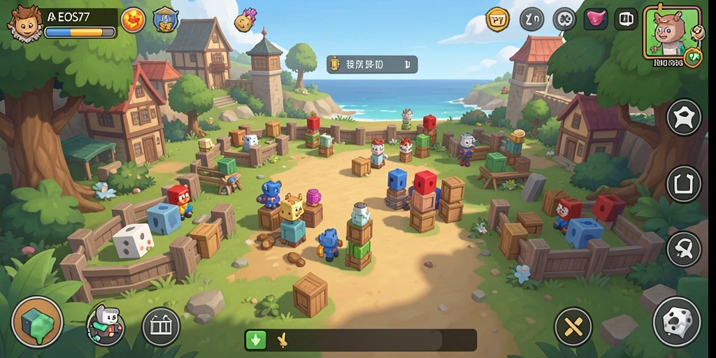 Screenshot gameplay EOS77 dengan tantangan Puzzle yang menarik.