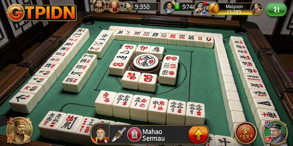 Tampilan menarik dari gameplay GTPIDN Mahjong.