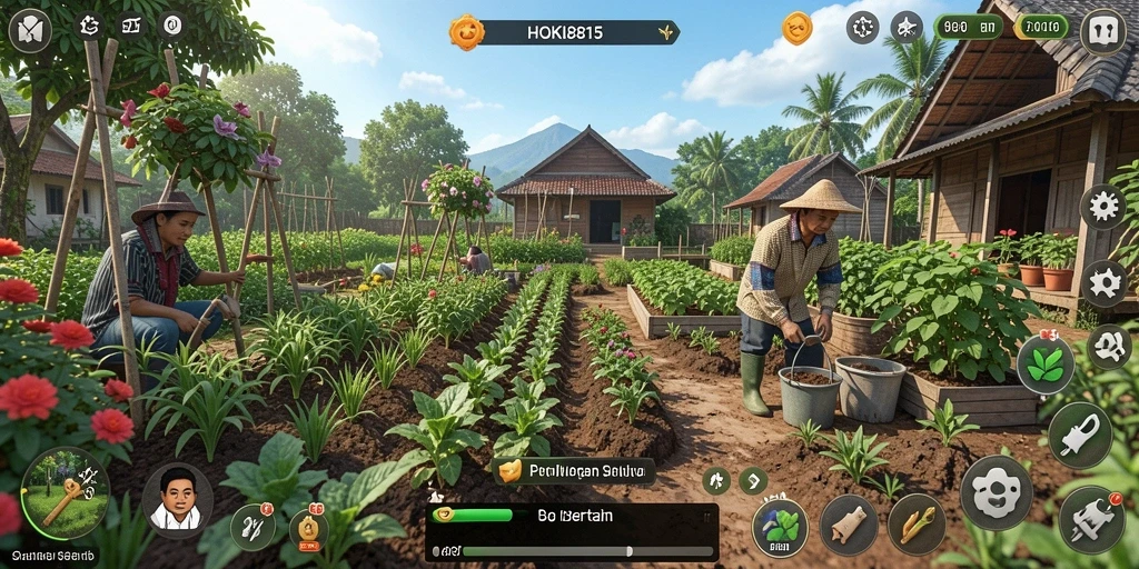 Tampilan gameplay HOKI8815 yang menarik dan seru dalam bertani.