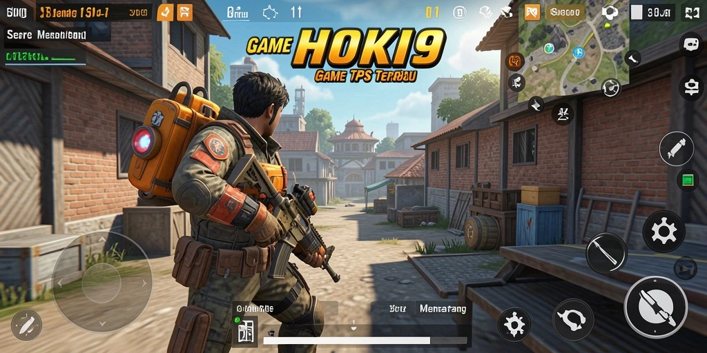 Tangkapan layar HOKI9 menampilkan aksi tembak-menembak yang intens di lingkungan perkotaan.
