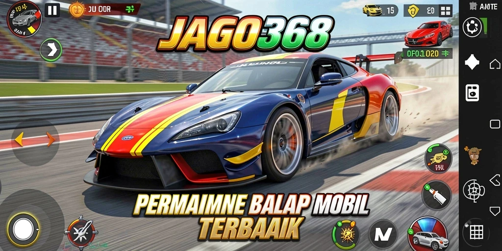 Tangkapan layar utama JAGO368 menampilkan aksi balap mendebarkan.