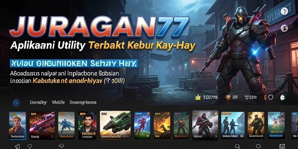Tampilan utama JURAGAN77 dengan fitur-fitur Utility yang mudah diakses.