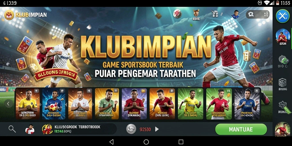 Tampilan screenshot gameplay dari aplikasi Sportsbook yang mendebarkan.