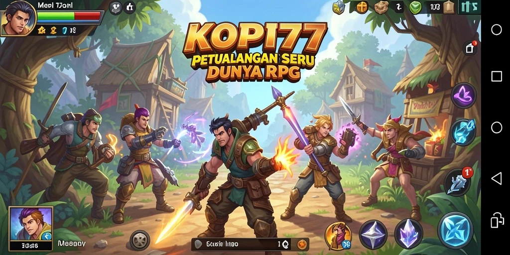 Screenshot utama KOPI77 memperlihatkan gameplay RPG yang menegangkan.