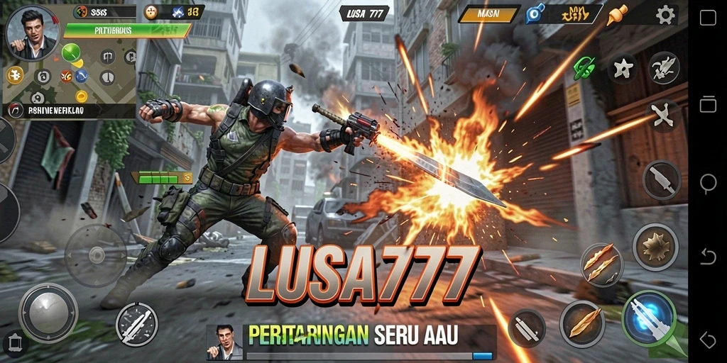 Tangkapan layar gameplay LUSA777 menampilkan pertarungan yang mendebarkan.