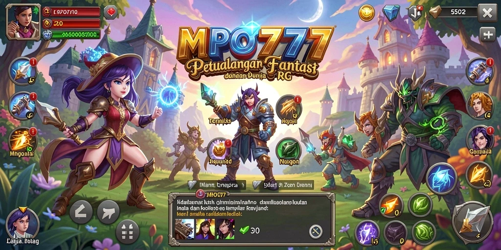 Screenshot permainan MPO777 menampilkan aksi petualangan RPG yang seru.