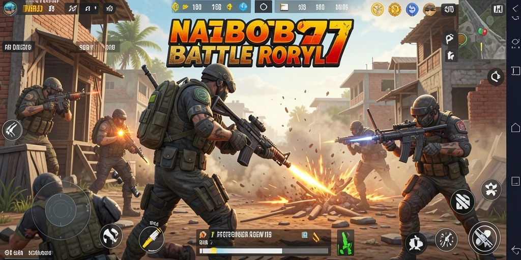 Gameplay seru NABOB77 dalam pertempuran Battle Royale.