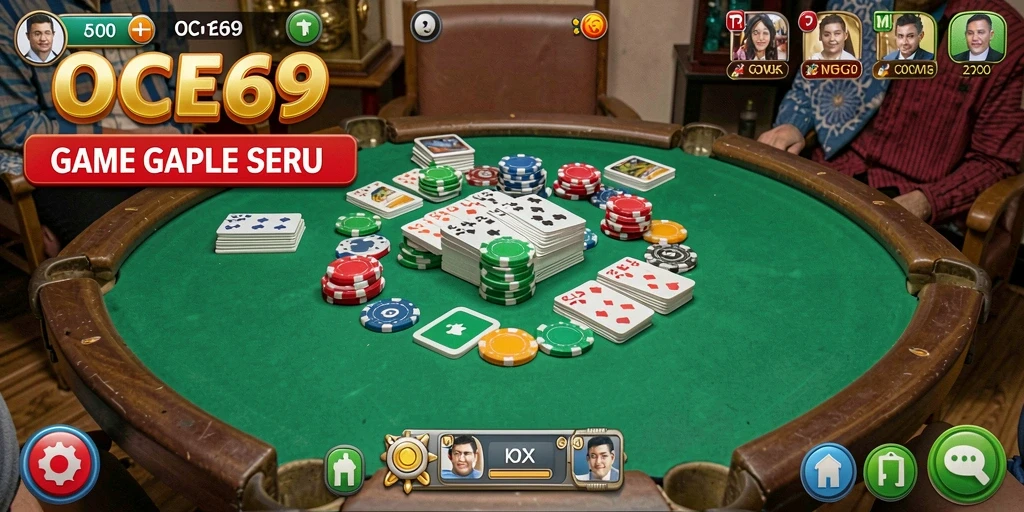 Tampilan gameplay OCE69 yang menarik saat bermain Gaple.