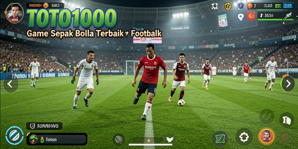 Gameplay TOTO1000 dengan aksi sepak bola yang mendebarkan.